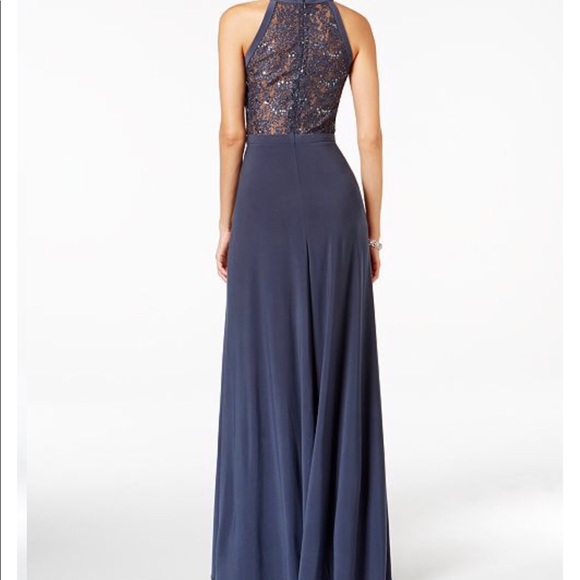 Nightway Women's Embellished Ruched Halter Gown Red Size 12